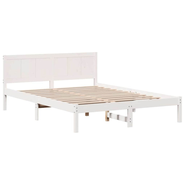 Marco de Cama Blanco de Madera Blanco Madera 160 x 200 cm M 2