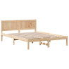 Estructura de Cama Individual de Madera de Pino Natural 2