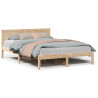 Estructura de Cama Individual de Madera de Pino Natural 4