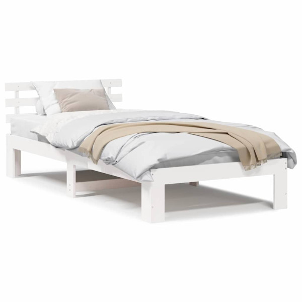 Estructura de Cama Blanca de Madera Blanca Madera 75 x 190 cm M 4