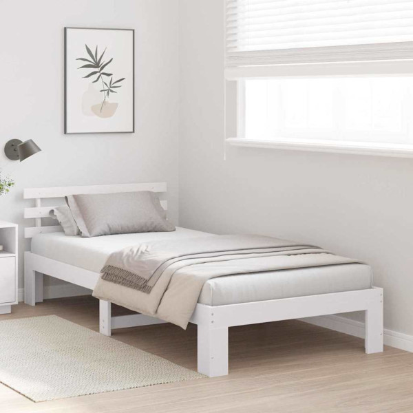 Estructura de Cama Blanca de Madera Blanca Madera 75 x 190 cm M 5