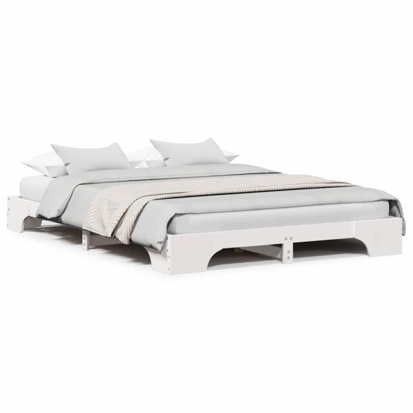 Cama Blanca de 150x200 cm en Madera de Pino Maciza M 4