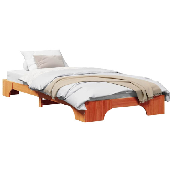 Cama Marrón Cera 100x200 cm Madera de Pino Sólido M 3