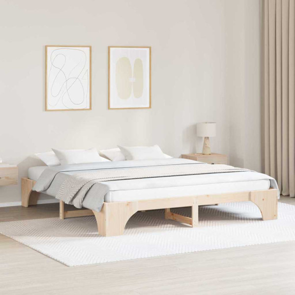 Cama de 200x200 cm de Madera de Pino D