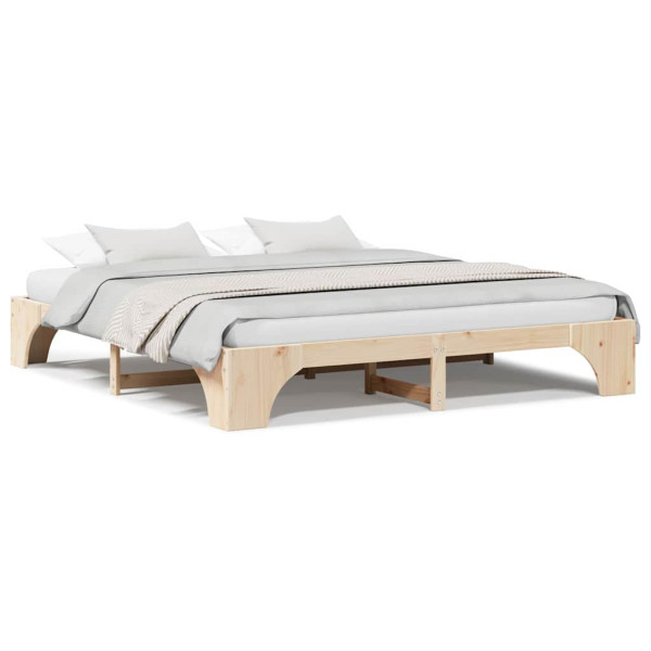 Cama de 200x200 cm de Madera de Pino M 4