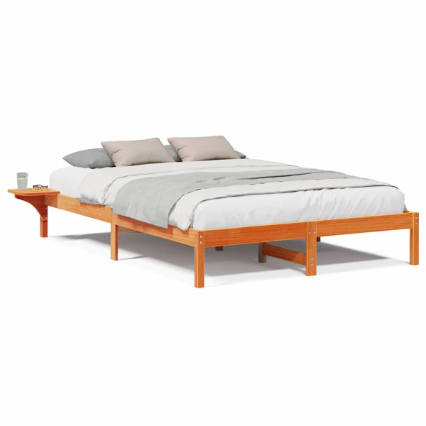 Estrutura de cama com mesas de cabeceira Castanho 160 x 200 cm M 4