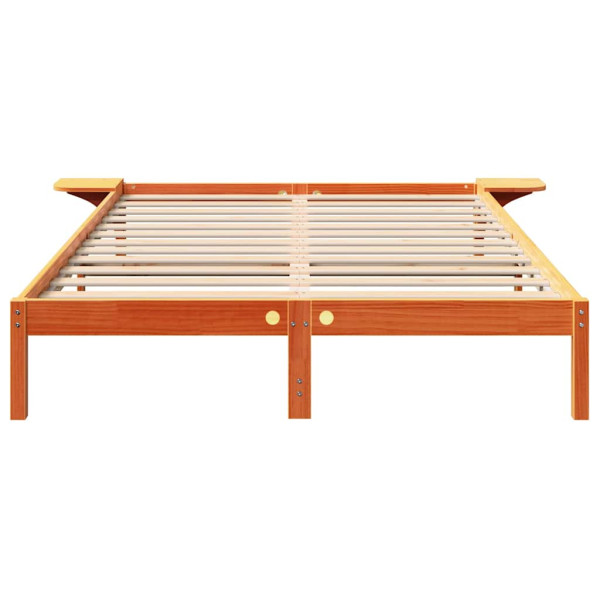 Estrutura de cama com mesas de cabeceira Castanho 140 x 200 cm M 5