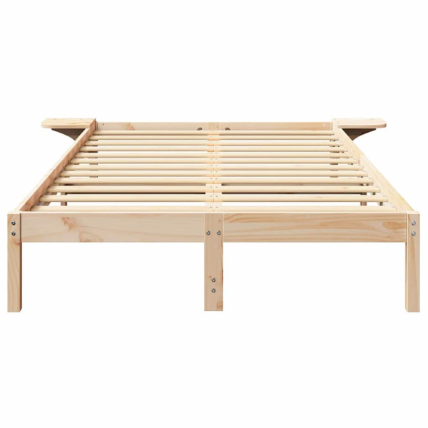 Estrutura de cama com mesas de cabeceira Castanho 140 x 190 cm M 5