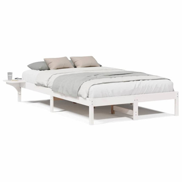 Estrutura de cama com mesas de cabeceira Branco 120 x 190 cm M 4