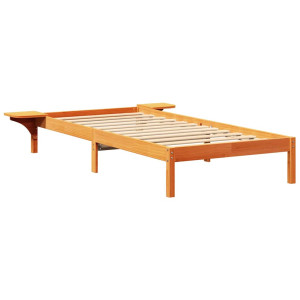 Estrutura de cama com mesas de cabeceira Castanho 90 x 200 cm H