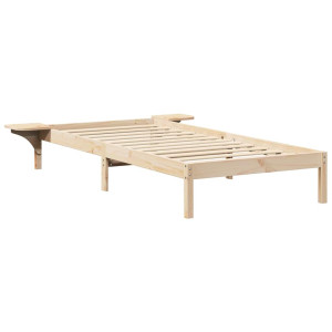 Estrutura de cama com mesas de cabeceira Castanho 90 x 190 cm H