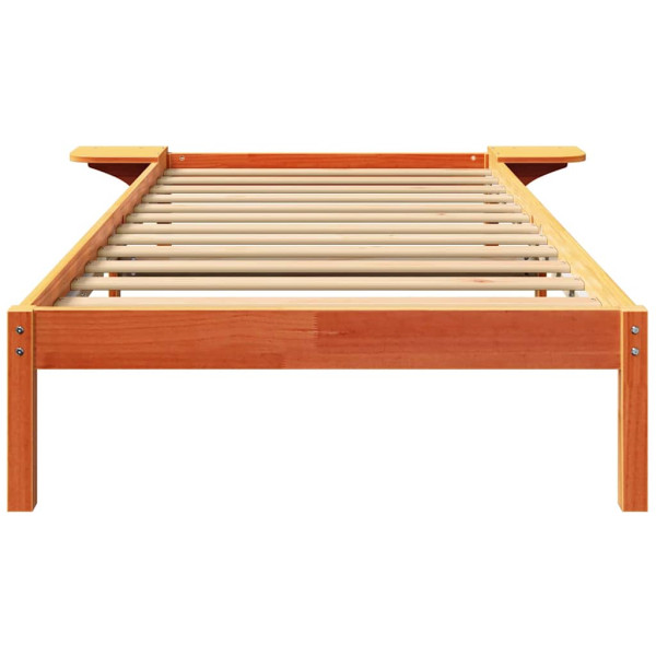 Estrutura de cama com mesas de cabeceira Castanho 75 x 190 cm M 5
