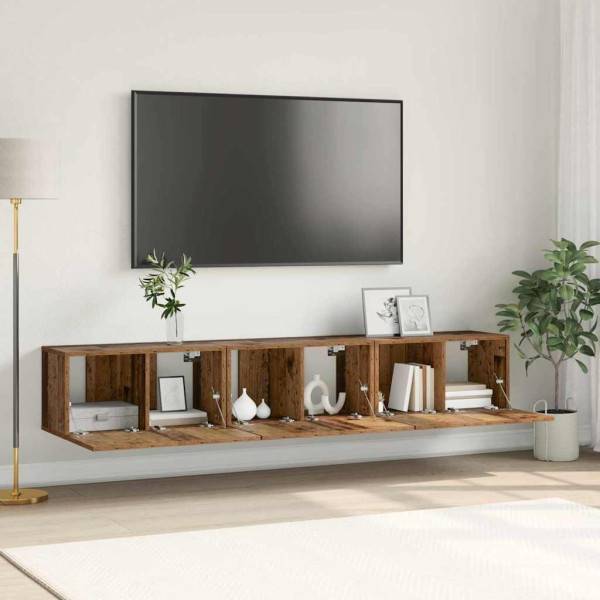 Conjunto de Mueble de TV Madera Vieja Madera Estándar D