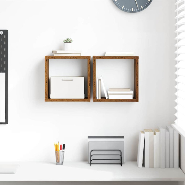 Estantes de Pared Madera Vieja Madera Maciza Pequeño D