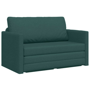 Sofá Cama 2-em-1 Verde Escuro 124x71x78 cm Tecido H