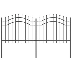 Cerca para Jardim Cinzento 140 cm Aço com Revestimento em Pó H