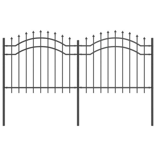 Cerca para Jardim Cinzento 140 cm Aço com Revestimento em Pó M 2