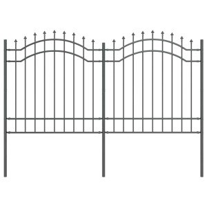 Cerca para Jardim Cinzento 165 cm Aço com Revestimento em Pó H