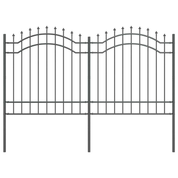 Cerca para Jardim Cinzento 165 cm Aço com Revestimento em Pó M 2