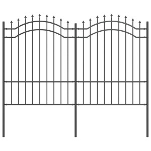 Cerca de jardín Gris 190 cm Acero con recubrimiento en polvo H