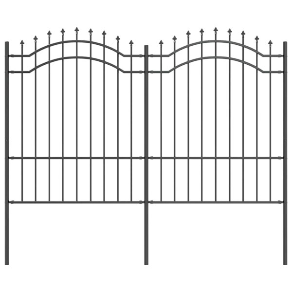 Cerca para Jardim Cinzento 190 cm Aço com Revestimento em Pó M 2