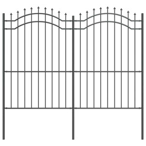 Cerca para Jardim Cinzento 215 cm Aço com Revestimento em Pó H