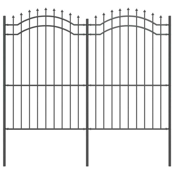 Cerca de jardín Gris 215 cm Acero con recubrimiento en polvo M 2