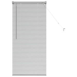 Persiana de Janela com cortinas Manual Prata 60 x 130 cm Alumínio H