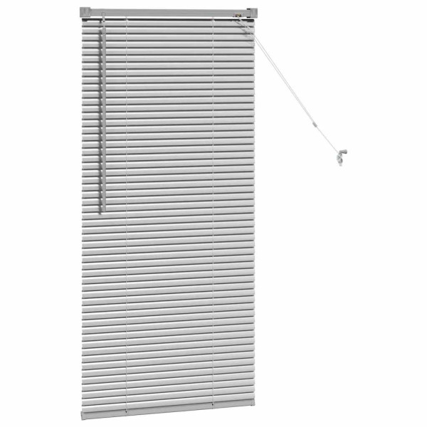Persiana de Janela com cortinas Manual Prata 60 x 130 cm Alumínio M 5