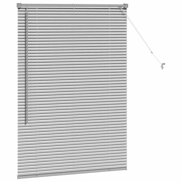 Persiana de Janela com cortinas Manual Prata 80 x 130 cm Alumínio M 5