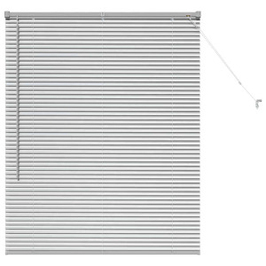 Persiana de Janela com cortinas Manual Prata 105 x 130 cm Alumínio H