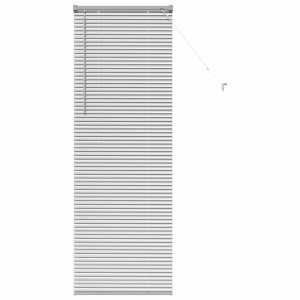 Persiana de Janela com cortinas Manual Prata 80 x 130 cm Alumínio H