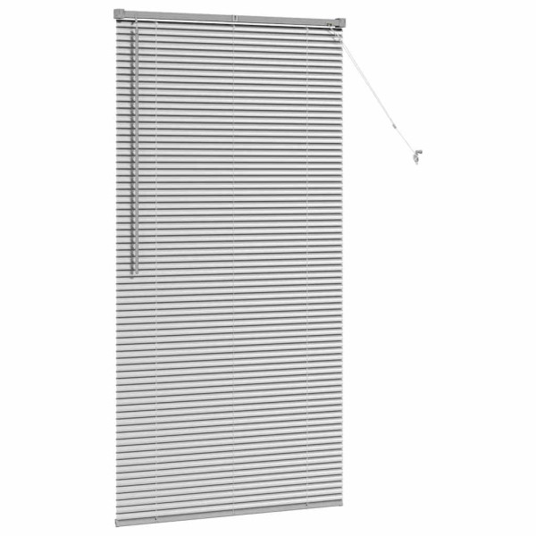 Persiana de Janela com cortinas Manual Prata 80 x 130 cm Alumínio M 5