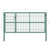 Portão para cerca de jardim com postes 350x140 cm aço verde 5