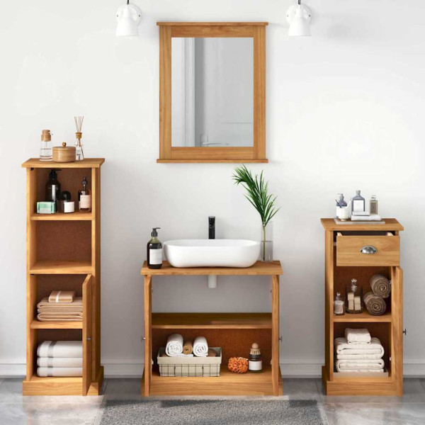 Juego de muebles de baño 4 pcs Marrón miel 37 x 34 x 110 cm M 4