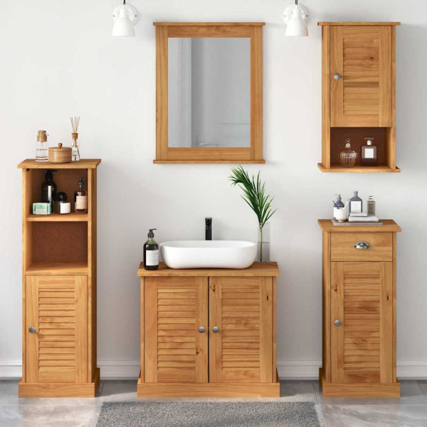 Juego de muebles de baño 5 pcs Marrón miel 37 x 34 x 110 cm D