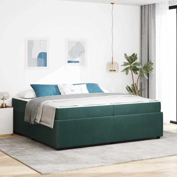Estructura de cama con colchón Otro Verde oscuro 200 x 200 cm D