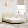 Cama com colchão 140x190 cm tecido cor creme 3