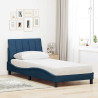 Cama com colchão 90x200 cm tecido azul 3