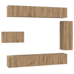 Conjunto de mueble de TV 8 pcs Roble artisan 30.5 x 30 x 90 cm H