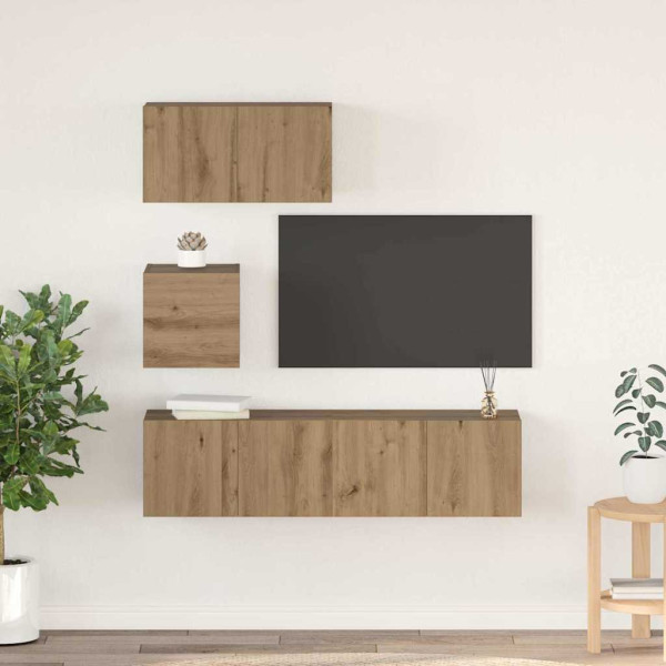 Conjunto de mueble de TV 4 pcs Roble artisan 60 x 30 x 30 cm D