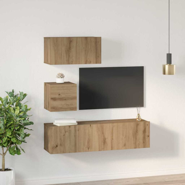 Conjunto de mueble de TV 4 pcs Roble artisan 60 x 30 x 30 cm M 4