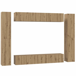 Conjunto de mueble de TV 10 pcs Roble artisan 30.5 x 30 x 90 cm H