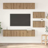Juego de muebles de TV con estante Montaje en la pared Otro con almacenamiento con puerta 6 pcs Roble artisan 1