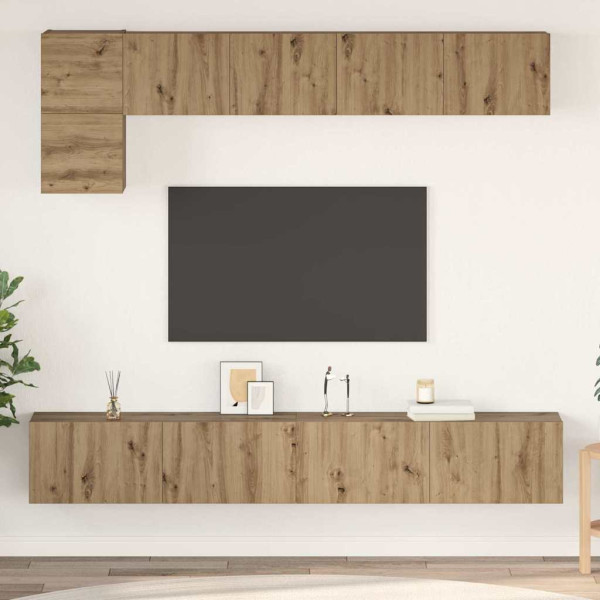 Conjunto de mueble de TV 5 pcs Roble artisan Mediano 100 cm D