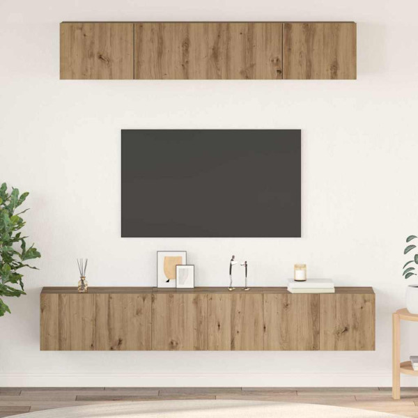 Conjunto de mueble de TV 5 pcs Roble artisan Mediano D