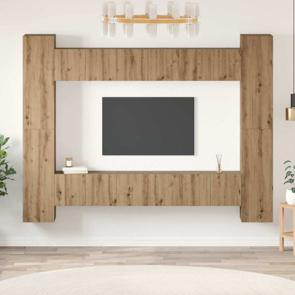 Conjunto de mueble de TV 10 pcs Roble artisan 30.5 x 30 x 90 cm D