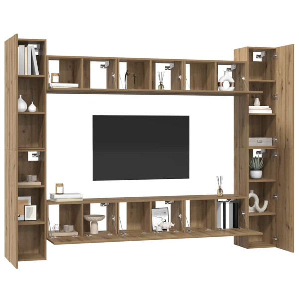 Conjunto de mueble de TV 10 pcs Roble artisan 30.5 x 30 x 90 cm M 3