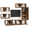 Conjunto de mueble de TV 6 pcs Madera vieja 30.5 x 30 x 90 cm 3