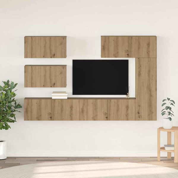 Conjunto de mueble de TV 6 pcs Roble artisan 30.5 x 30 x 90 cm D
